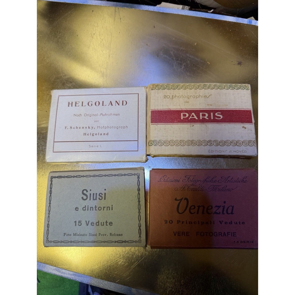 Vintage European‎ Photo Postcard Sets Helgoland Paris Venezia Siusi Lot